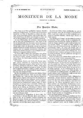 Le Moniteur de la mode Samstag 7. November 1874