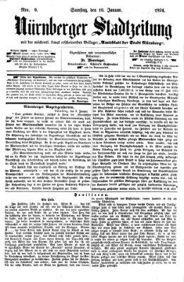 Nürnberger Stadtzeitung (Nürnberger Abendzeitung) Samstag 10. Januar 1874