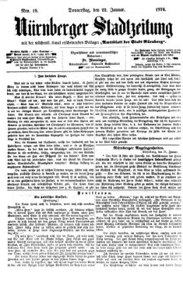 Nürnberger Stadtzeitung (Nürnberger Abendzeitung) Donnerstag 22. Januar 1874