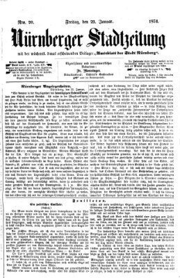 Nürnberger Stadtzeitung (Nürnberger Abendzeitung) Freitag 23. Januar 1874