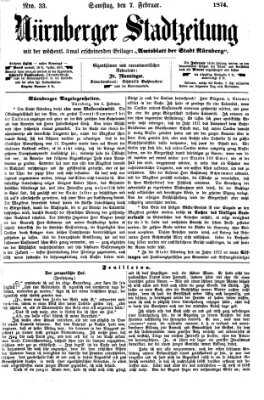 Nürnberger Stadtzeitung (Nürnberger Abendzeitung) Samstag 7. Februar 1874