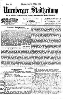 Nürnberger Stadtzeitung (Nürnberger Abendzeitung) Montag 23. März 1874