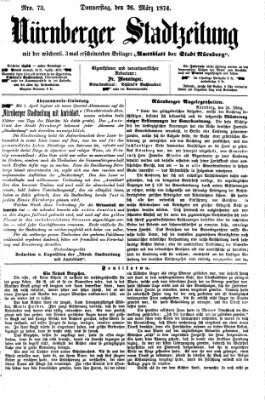 Nürnberger Stadtzeitung (Nürnberger Abendzeitung) Donnerstag 26. März 1874