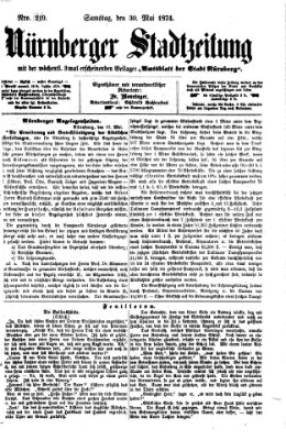 Nürnberger Stadtzeitung (Nürnberger Abendzeitung) Samstag 30. Mai 1874