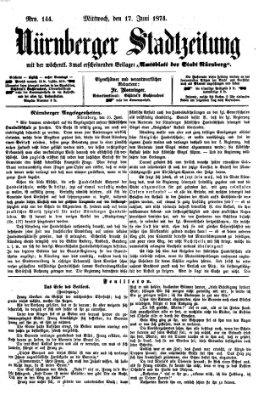 Nürnberger Stadtzeitung (Nürnberger Abendzeitung) Mittwoch 17. Juni 1874