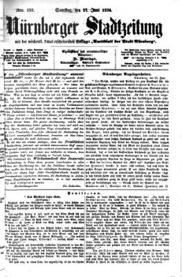 Nürnberger Stadtzeitung (Nürnberger Abendzeitung) Samstag 27. Juni 1874