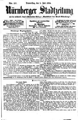 Nürnberger Stadtzeitung (Nürnberger Abendzeitung) Donnerstag 2. Juli 1874