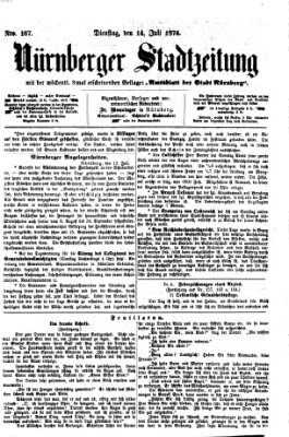 Nürnberger Stadtzeitung (Nürnberger Abendzeitung) Dienstag 14. Juli 1874