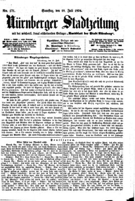 Nürnberger Stadtzeitung (Nürnberger Abendzeitung) Samstag 18. Juli 1874