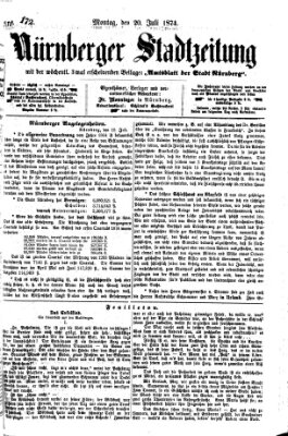 Nürnberger Stadtzeitung (Nürnberger Abendzeitung) Montag 20. Juli 1874