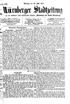 Nürnberger Stadtzeitung (Nürnberger Abendzeitung) Montag 27. Juli 1874