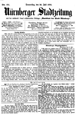 Nürnberger Stadtzeitung (Nürnberger Abendzeitung) Donnerstag 30. Juli 1874