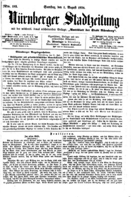 Nürnberger Stadtzeitung (Nürnberger Abendzeitung) Samstag 1. August 1874