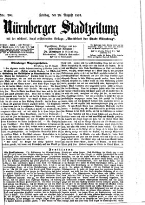 Nürnberger Stadtzeitung (Nürnberger Abendzeitung) Freitag 28. August 1874