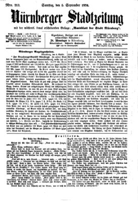 Nürnberger Stadtzeitung (Nürnberger Abendzeitung) Samstag 5. September 1874