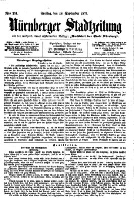 Nürnberger Stadtzeitung (Nürnberger Abendzeitung) Freitag 18. September 1874