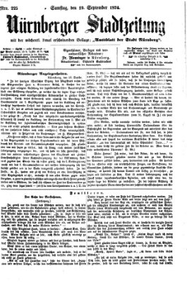 Nürnberger Stadtzeitung (Nürnberger Abendzeitung) Samstag 19. September 1874