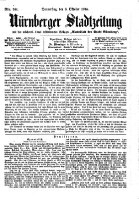 Nürnberger Stadtzeitung (Nürnberger Abendzeitung) Donnerstag 8. Oktober 1874