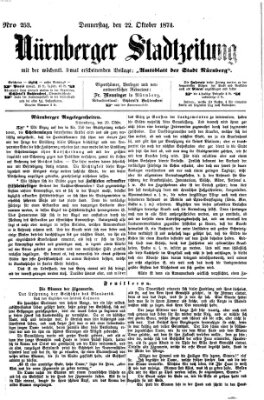 Nürnberger Stadtzeitung (Nürnberger Abendzeitung) Donnerstag 22. Oktober 1874