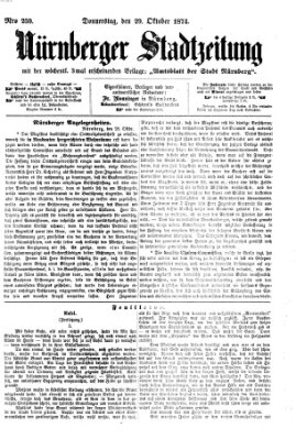 Nürnberger Stadtzeitung (Nürnberger Abendzeitung) Donnerstag 29. Oktober 1874