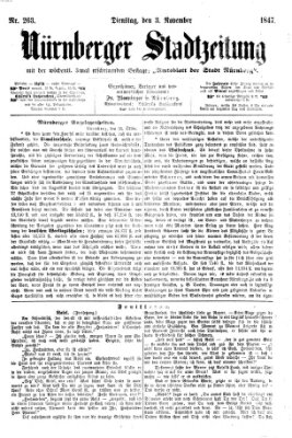 Nürnberger Stadtzeitung (Nürnberger Abendzeitung) Dienstag 3. November 1874