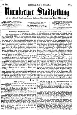 Nürnberger Stadtzeitung (Nürnberger Abendzeitung) Donnerstag 5. November 1874