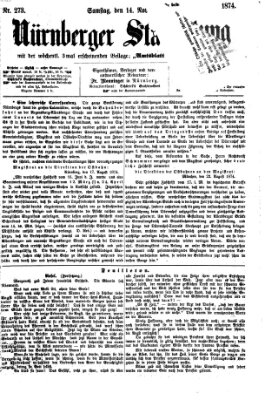 Nürnberger Stadtzeitung (Nürnberger Abendzeitung) Samstag 14. November 1874