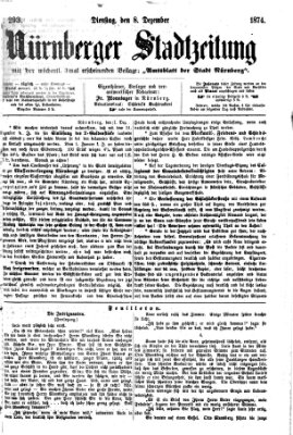 Nürnberger Stadtzeitung (Nürnberger Abendzeitung) Dienstag 8. Dezember 1874