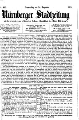 Nürnberger Stadtzeitung (Nürnberger Abendzeitung) Donnerstag 24. Dezember 1874