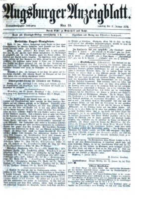 Augsburger Anzeigeblatt Sonntag 11. Januar 1874