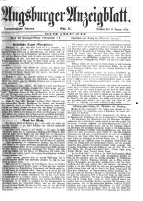 Augsburger Anzeigeblatt Dienstag 13. Januar 1874