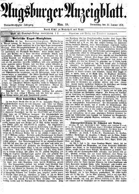 Augsburger Anzeigeblatt Donnerstag 22. Januar 1874