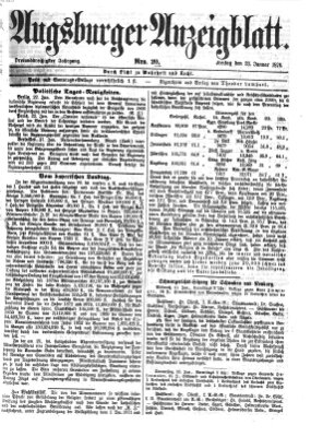 Augsburger Anzeigeblatt Freitag 23. Januar 1874