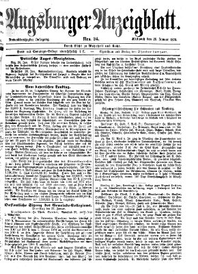 Augsburger Anzeigeblatt Mittwoch 28. Januar 1874