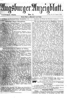 Augsburger Anzeigeblatt Freitag 30. Januar 1874