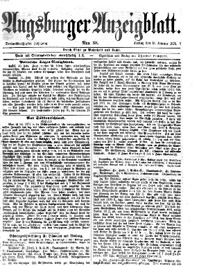 Augsburger Anzeigeblatt Freitag 13. Februar 1874