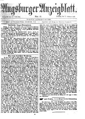 Augsburger Anzeigeblatt Dienstag 17. Februar 1874