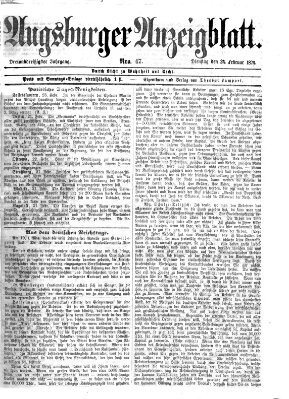 Augsburger Anzeigeblatt Dienstag 24. Februar 1874