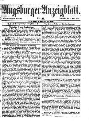 Augsburger Anzeigeblatt Donnerstag 5. März 1874