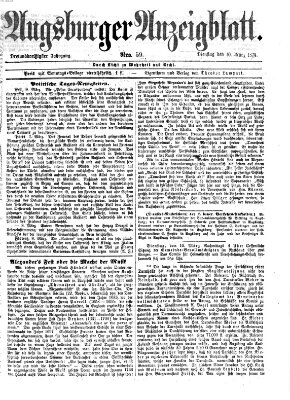 Augsburger Anzeigeblatt Dienstag 10. März 1874