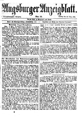 Augsburger Anzeigeblatt Samstag 14. März 1874