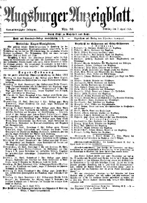 Augsburger Anzeigeblatt Dienstag 7. April 1874