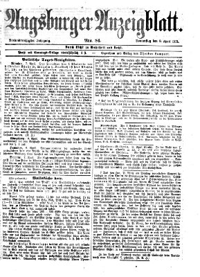 Augsburger Anzeigeblatt Donnerstag 9. April 1874