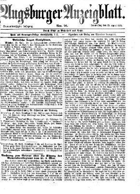 Augsburger Anzeigeblatt Donnerstag 23. April 1874