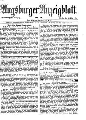 Augsburger Anzeigeblatt Dienstag 19. Mai 1874