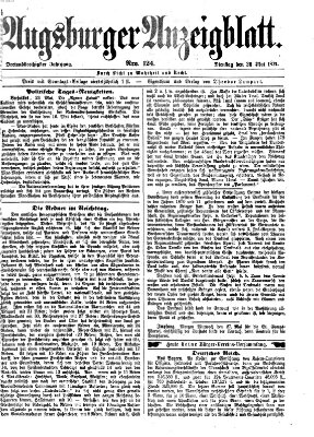 Augsburger Anzeigeblatt Dienstag 26. Mai 1874