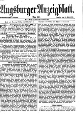 Augsburger Anzeigeblatt Samstag 30. Mai 1874