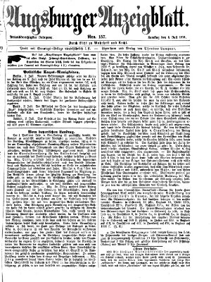 Augsburger Anzeigeblatt Samstag 4. Juli 1874