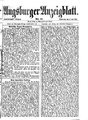 Augsburger Anzeigeblatt Donnerstag 9. Juli 1874