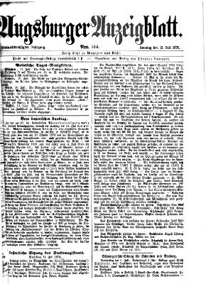 Augsburger Anzeigeblatt Sonntag 12. Juli 1874